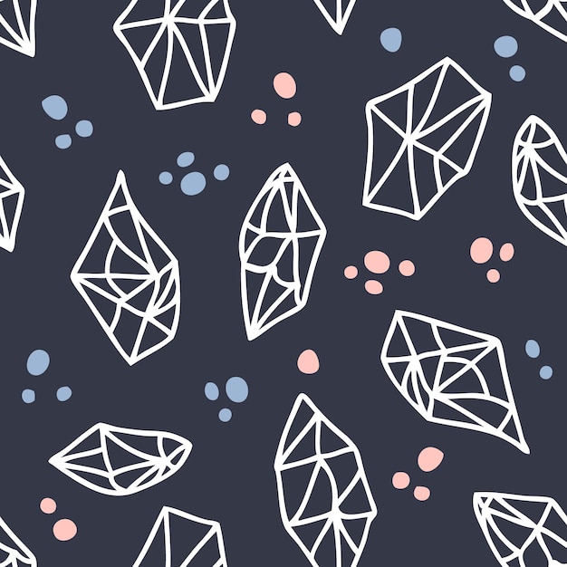 dark crystal seamless pattern with colorful spots perfect for tshirt textile and prints hand drawn vector illustration for decor and design