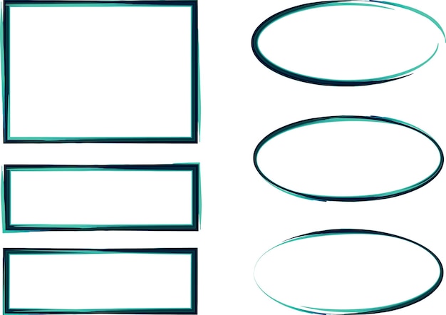 dark green colorful artwork frames shapes collection set vector