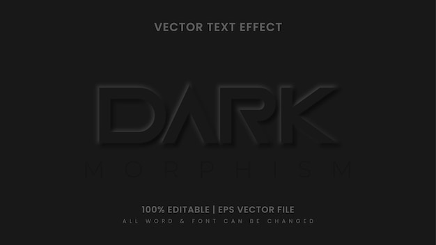 dark neo morphism 3d text style effect. editable illustrator text style.
