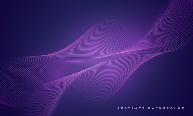 dark purple abstract background with glowing blue wavy lines dark violet technology vector