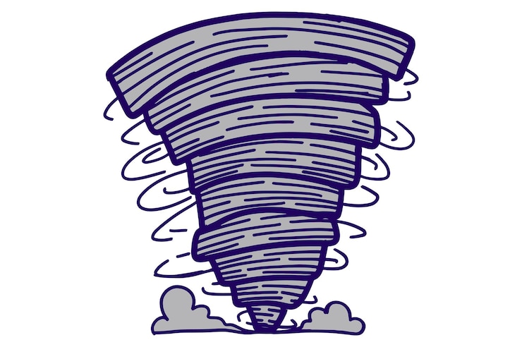 Vector dark tornado wind sticker pack