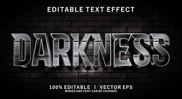 darkness 3d vector text effect with modern style design