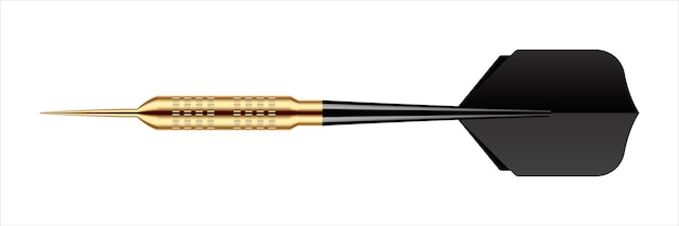 Dart arrow with metal tip and shadow dart throwing sport game dartboard equipment vector