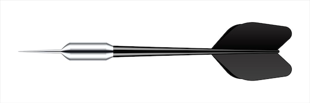 Dart arrow with metal tip and shadow dart throwing sport game dartboard equipment vector