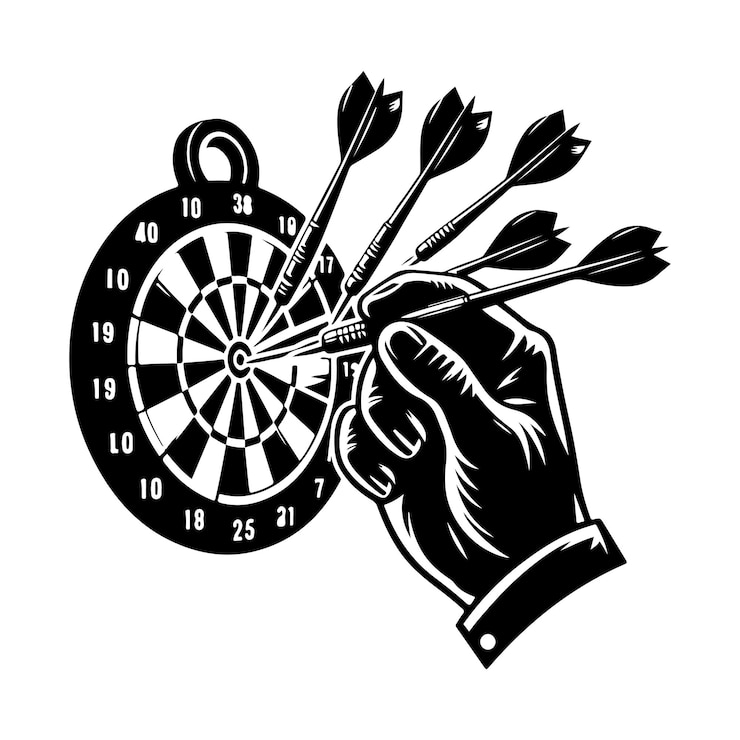 Vector dart sport vector shooting sports silhouette illustration