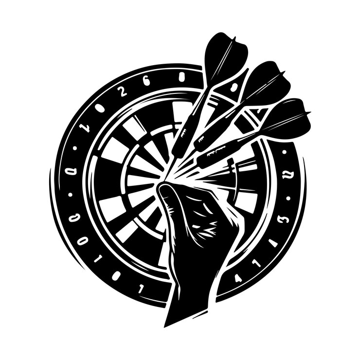 Vector darts sports vector design shooting sports silhouette illustration