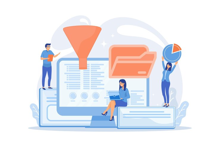 Vector dasbor intelijen bisnis alat analitik bisnis konsep metrik intelijen bisnis