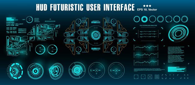 dashboard display virtual reality technology screen hud futuristic green user interface target
