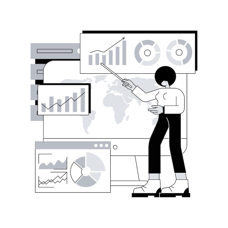Vector dashboard service abstract concept vector illustration