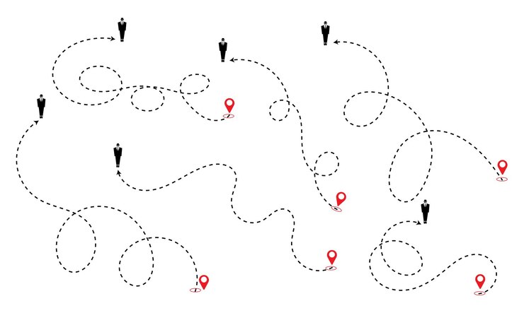 Vector dashed line arrow route path vector