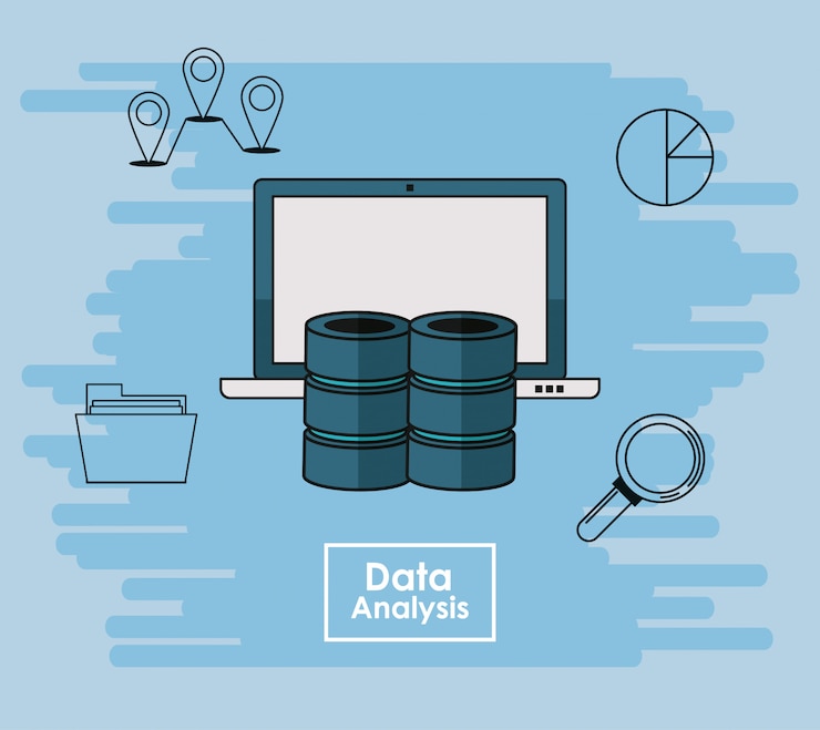Vector data analysis elements concept 