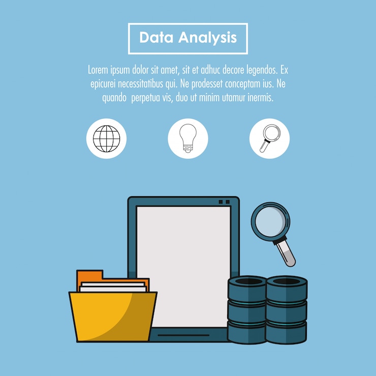 Vector data analysis infographic concept
