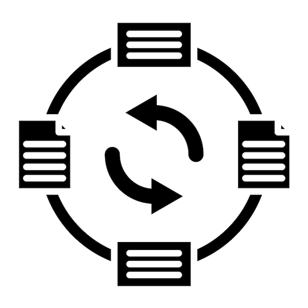 Data Exchange Glyph Solid Black Illustration