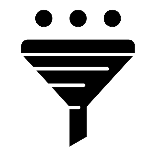 data filtering system glyph solid black illustration