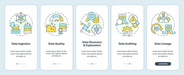 data lake key concepts onboarding mobile app screen