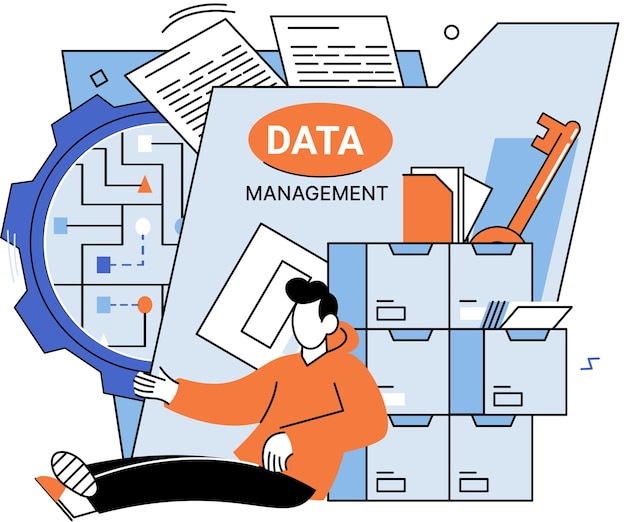 data management metaphor privacy media center business protection rational storage of information digital privacy efficient data manager costeffective safe organization storage and use of data