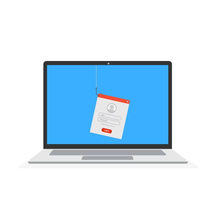 Vector data phishing hacking online scam concept fishing by user data