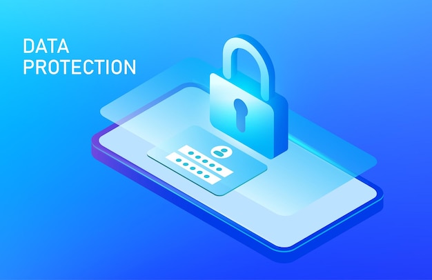 Data protection and cyber security concept Secure data management and protect data