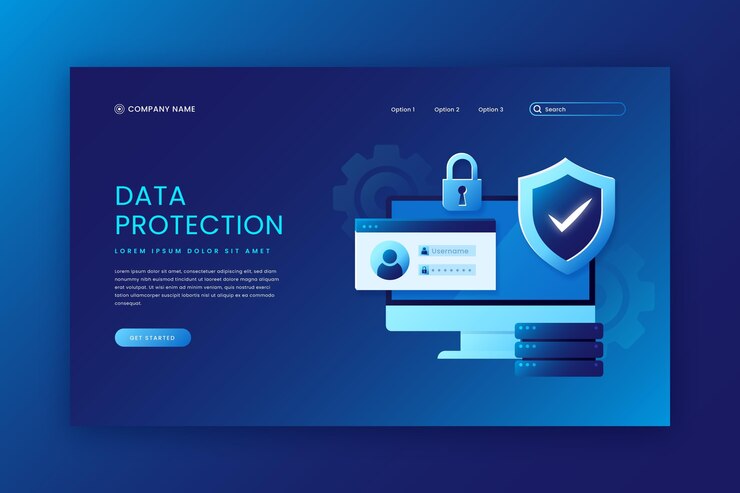 Vector data protection landing page template