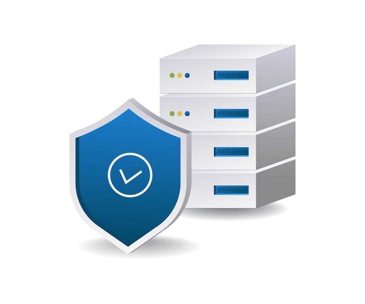Vector data server security infographic 3d illustration flat isometric