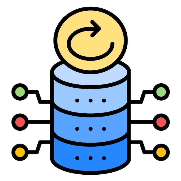 Database Backup Vector Illustration Style