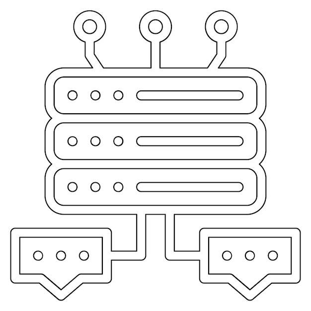 Database Chat vector icon illustration of Web Hosting iconset