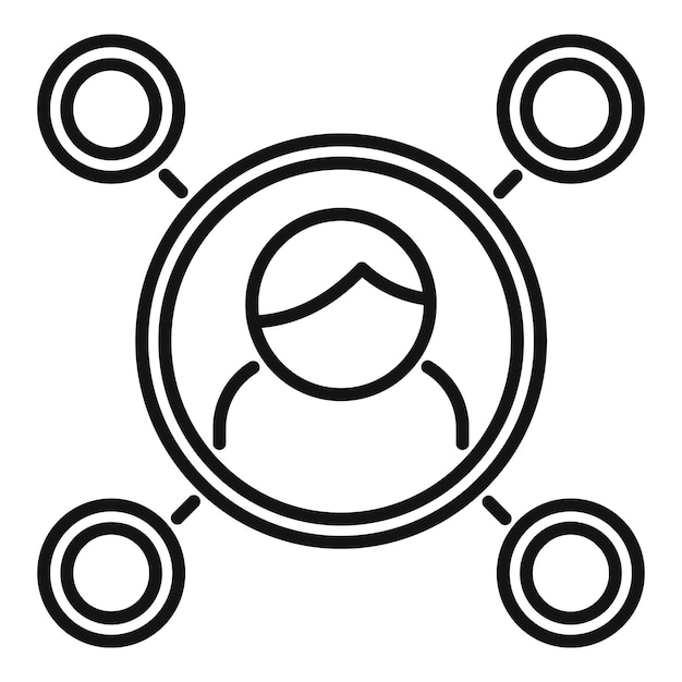 Database icon outline vector Crm data System marketing