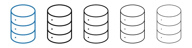 database icon outline vector logo for web ui
