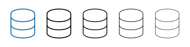 database icon outline vector logo for web ui