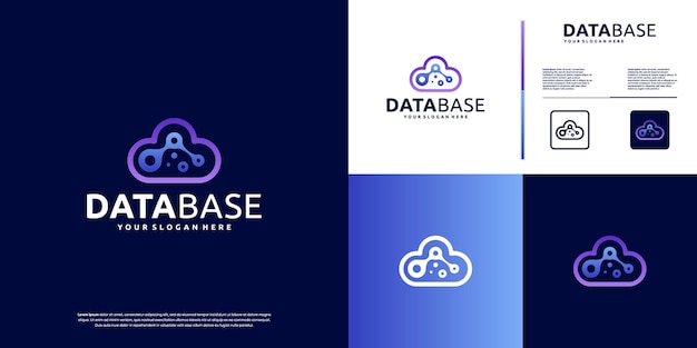 database technology services connection molecules digital storage logo graphic templates