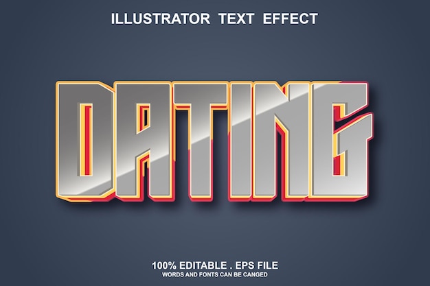 Dating editable text effect