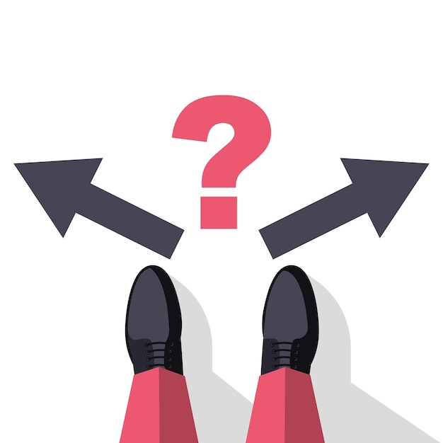 Decision concept Decide direction arrows right left
