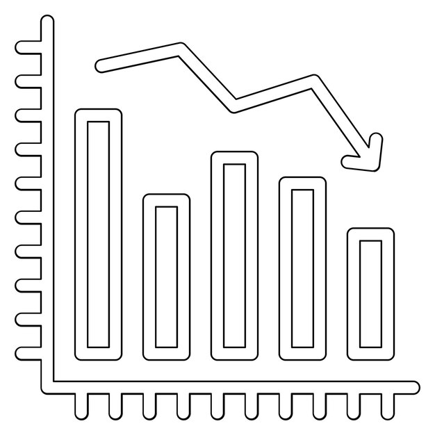 decline diagram vector icon illustration of business iconset