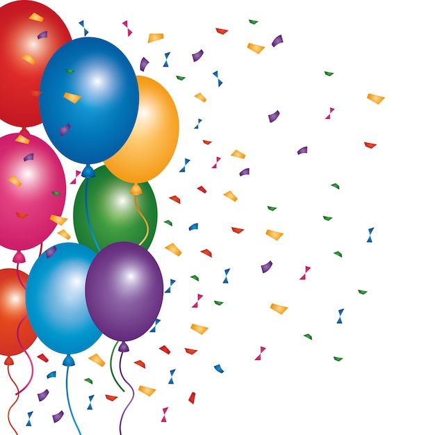 Decoration party celerbation confetti and balloons