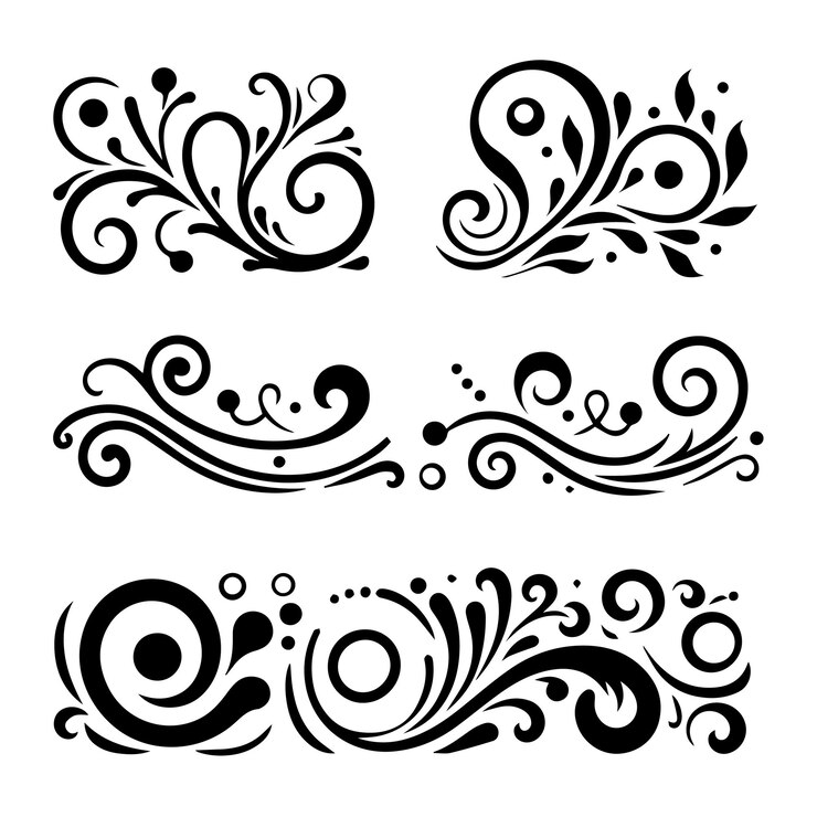 Vector decorative borders caligraphic ornaments ornamental flourishes flower frames
