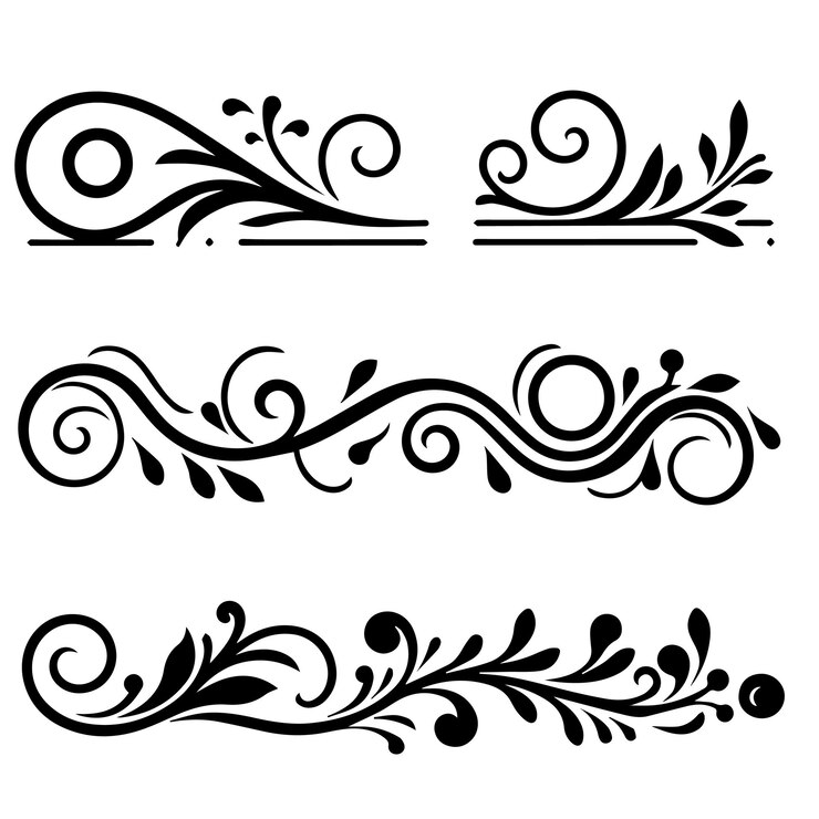 Vector decorative borders caligraphic ornaments ornamental flourishes flower frames