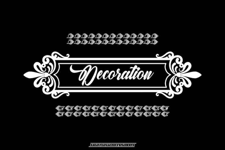 Vector decorative decoration creative vector framed alphabet font design