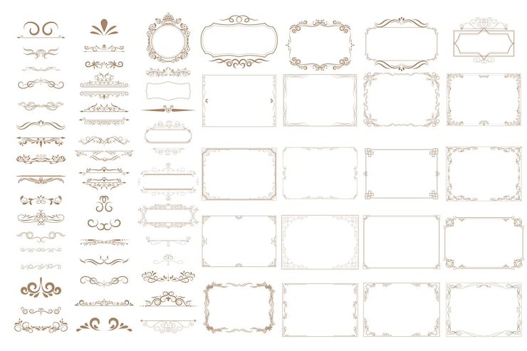 Vector decorative frames retro ornamental vintage rectangle ornaments and ornate border