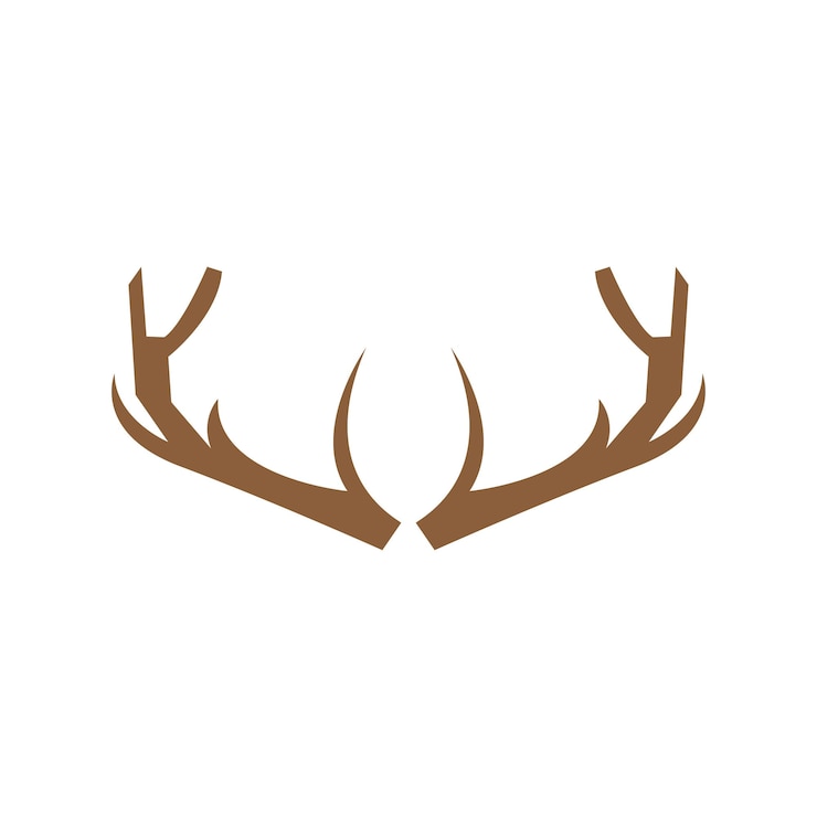 Vector deer antler simple luxury logo and vector template
