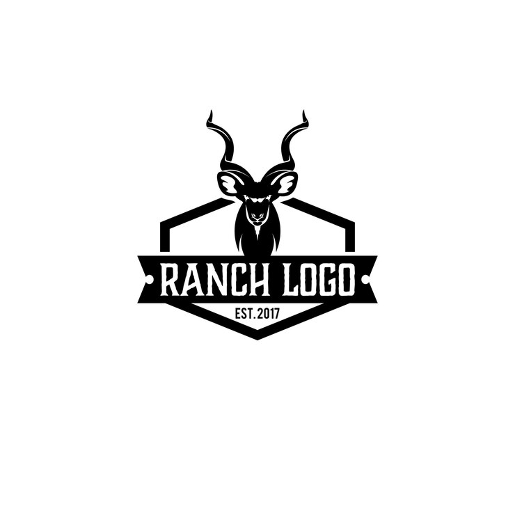 Vector deer hunter logo type template and vector