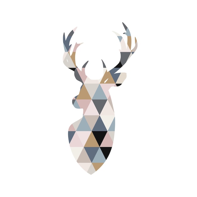 Deer illustration in patchwork style