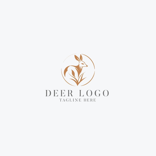 deer vector logo silhouette design template