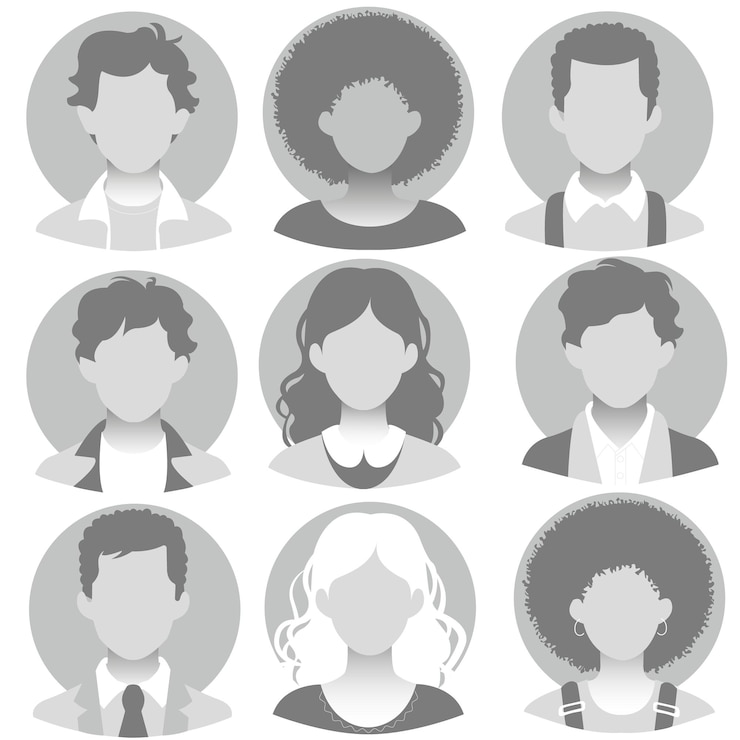 Default Placeholder Avatar Profile Man and Woman empty profile pictures anonymous avatar silhouette