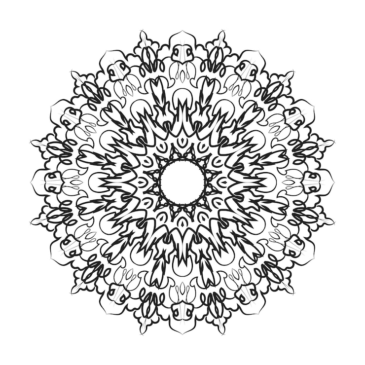 Dekorasi mandala digambar tangan dalam ornamen doodle oriental etnik