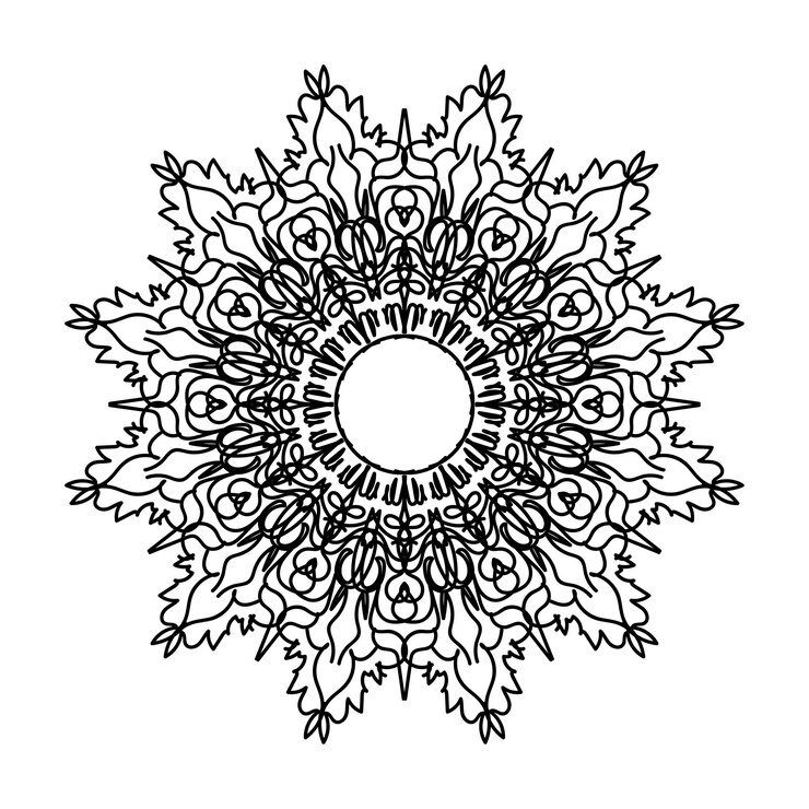 Dekorasi mandala digambar tangan dalam ornamen doodle oriental etnik