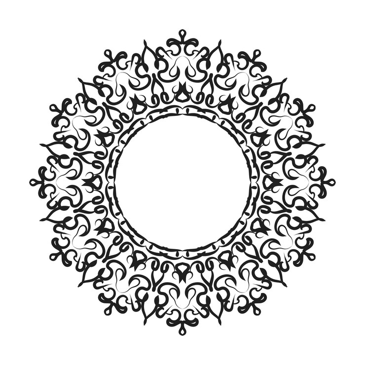 Dekorasi mandala digambar tangan dalam ornamen doodle oriental etnik