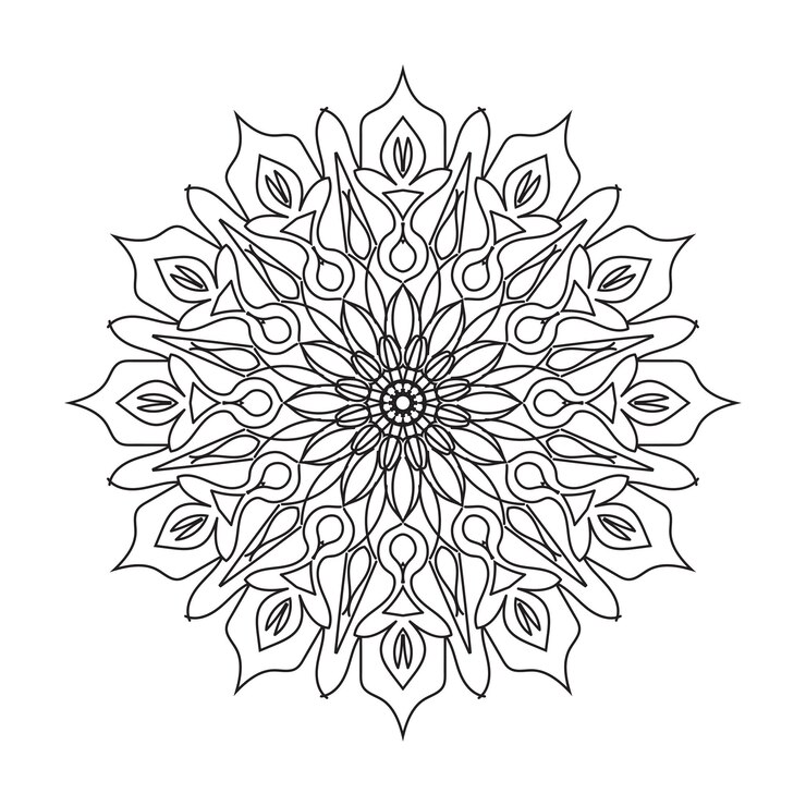 Dekorasi mandala digambar tangan dalam ornamen doodle oriental etnik