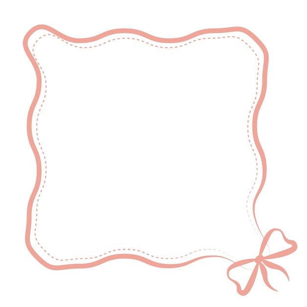 Delicate square frame with bows and ribbons for decoration