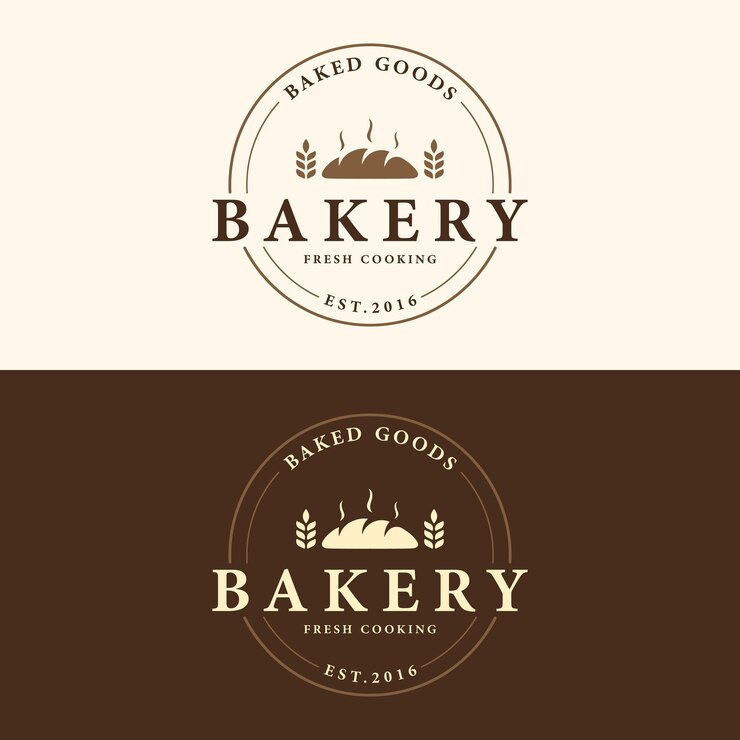Delicious and tasty organic Fresh Baked Bakery Shop logo retro vintageLogo for bakery label or badge business