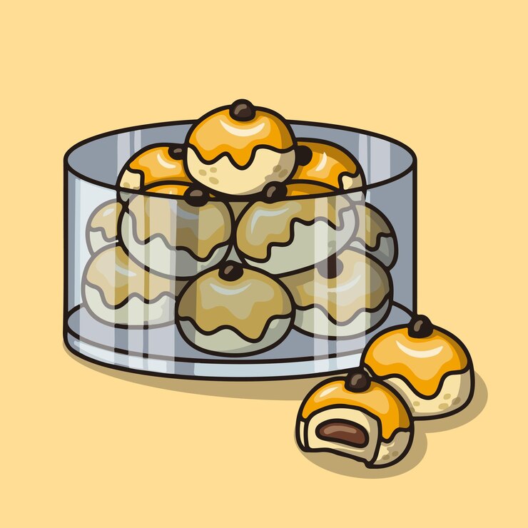 Vector delicious nastar filled with pineapple jam for eid alfitr